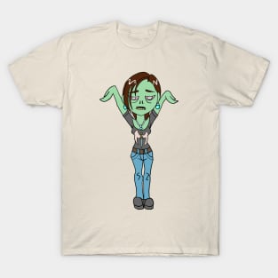 Zombie Girl Artist Painter with a Palette CHIBI SD MONSTER GIRLS Series I T-Shirt